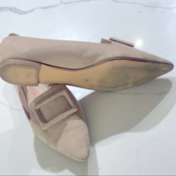 Mango Suede Flats Nude size 9 comfortable women shoes - Picture 4 of 12